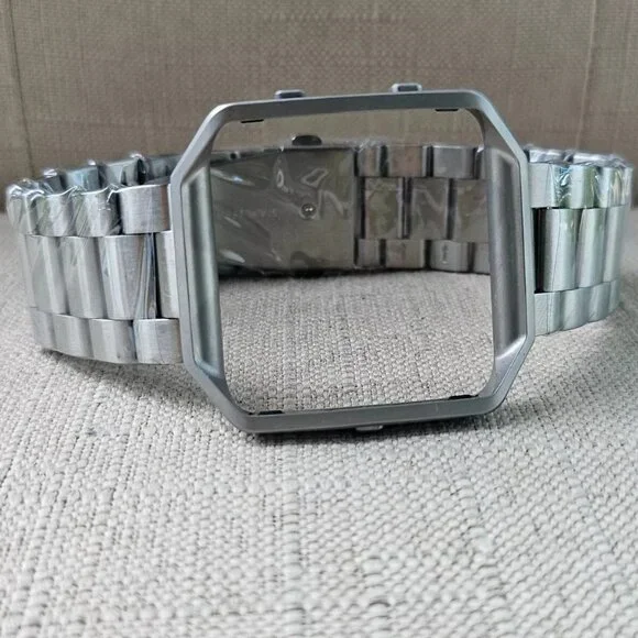 Oitam Replacement Band for Fit Bit BLAZE Silver Tone Metal Strap Size 9 inches - Picture 5 of 9